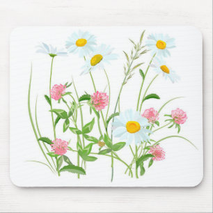 Gänseblümchen und Geißblatt Mousepad