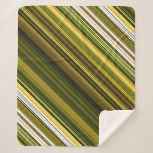 Gänseblümchen und Goldrute Grün und Gelb gestreift Sherpadecke