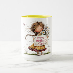 Gänseblümchen und herzliche Muttertagsfreude Tasse
