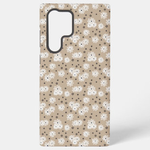 Gänseblümchen und Punkte - Taupe, Schwarz und Weiß Samsung Galaxy Hülle