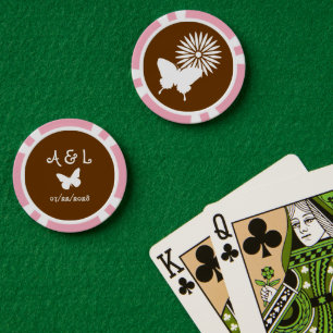 Gänseblümchen und Schmetterlinge in Schokolade Pokerchips