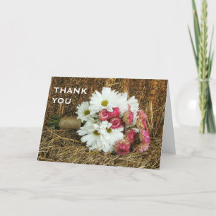 Gänseblümchen- und Strohblumenstrauß-Dankeskarten Dankeskarte