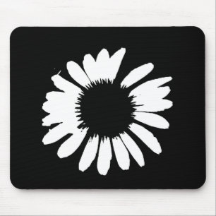 "Gänseblümchen-verrücktes" - schwarzes u. weiß Mousepad