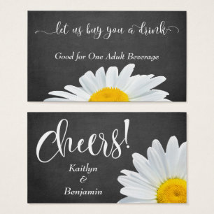 Gänseblümchen, weiße Schrift & Schultafel Trinkk