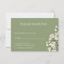 Gänseblümchen-Wildblume-Boho-RSVP-Karte RSVP Karte