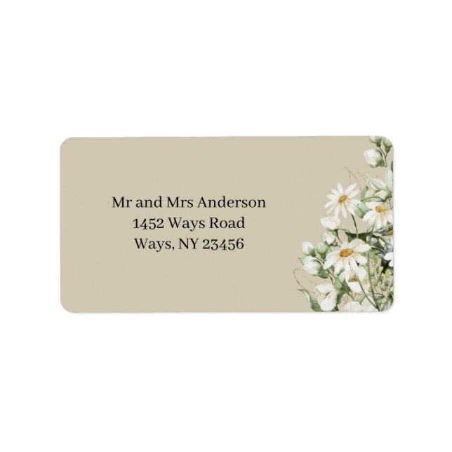 Gänseblümchen-Wildblumen-Boho-Adressetikett Adressaufkleber (Vorne)