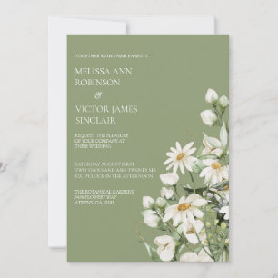 Gänseblümchen-Wildblumen-Boho-Hochzeitseinladung Einladung
