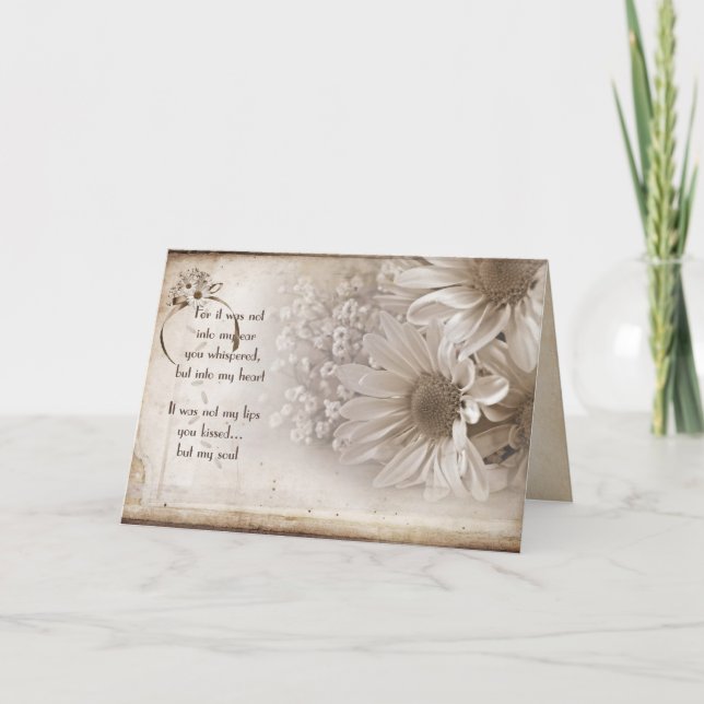 Gänseblümchenblumenstrauß mit Romance Karte (Vorderseite)