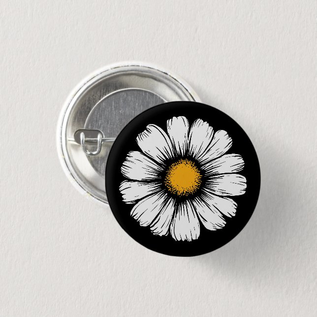 Gänseblümchenblüte Button (Vorne & Hinten)