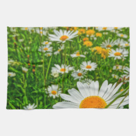 Gänseblümchenfeld im Frühjahr Küchentuch