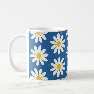 Gänseblümchenfeld in Blau Kaffeetasse