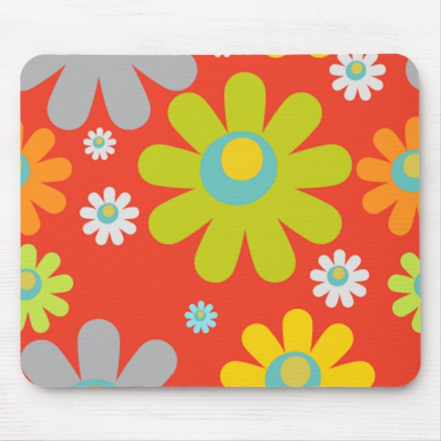 Gänseblümchenkirschrot mousepad (Vorne)