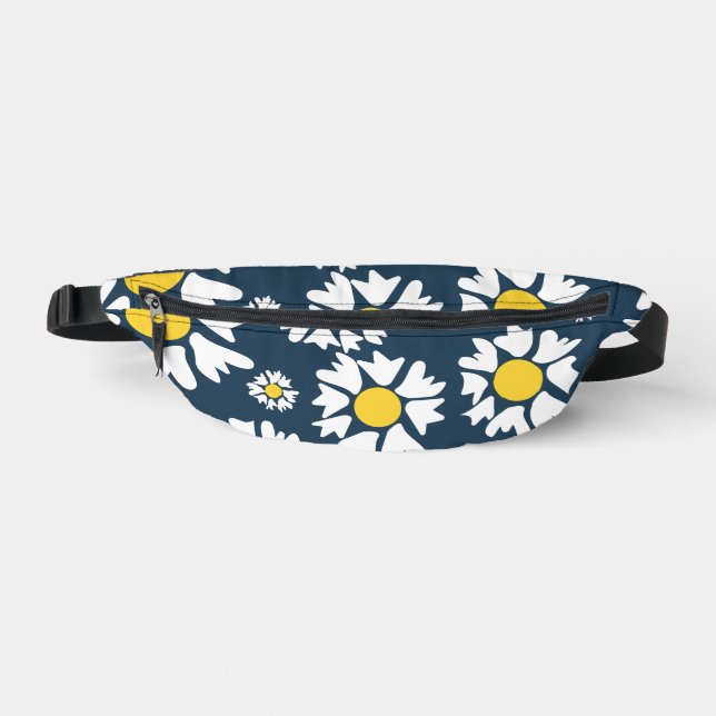 Gänseblümchenmuster, Blumenmuster, Weiße Gänseblüm Bauchtasche (Vorderseite)