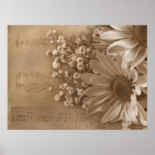 Gänseblümchenstrauß zur Musik Poster