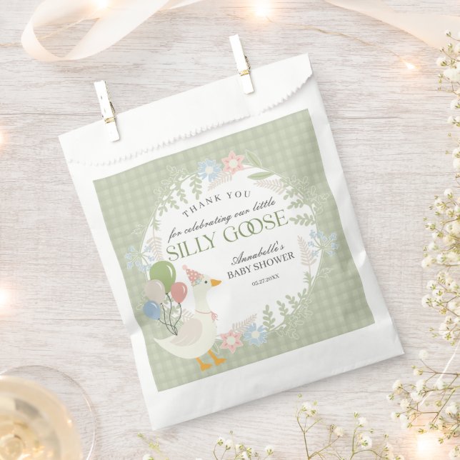 Gänseblütendusche Gingham Albern Gänse Geschenktütchen (Ausgeschnitten)