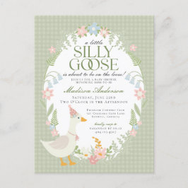 Gänseblütendusche Gingham Albern Gänse Postkarte