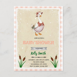 Gänsedusche Einladung Postkarte