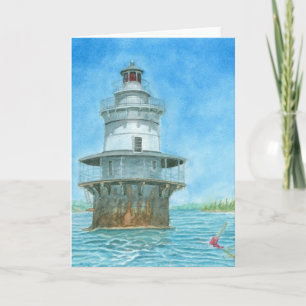 Gänsefelsen Leuchtturm Aquarell Dankeskarte