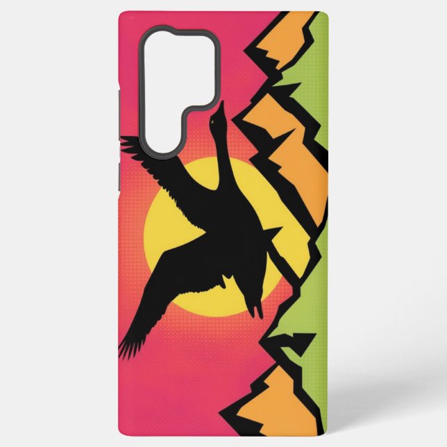 Gänsefliegen bei Sonnenuntergang Samsung Galaxy Hülle (Rückseite)