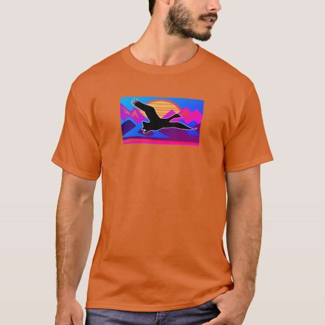 Gänsefliegen bei Sonnenuntergang T-Shirt (Vorderseite)