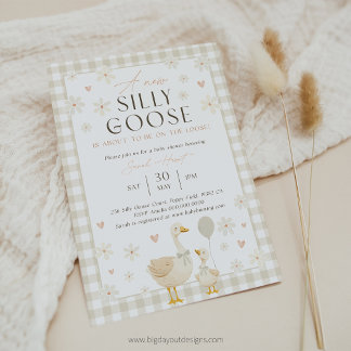 Gänsegeschlecht - neutrale Babydusche - Einladung