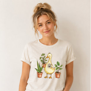 Gänsehärten mit Pflanze und Kaffee-Vintag T-Shirt