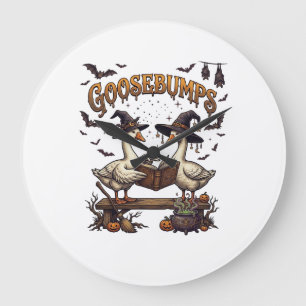 Gänsehaut Halloween-Gänse Hexenhüte Magie-Buch_1 Große Wanduhr