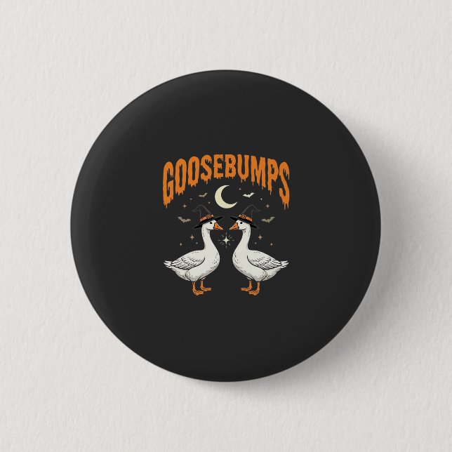Gänsehaut Halloween Hexe Gänse Vektordesign Button (Vorderseite)