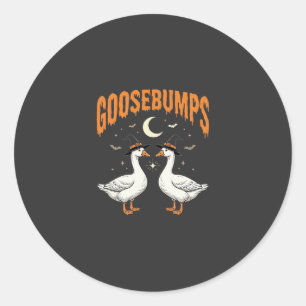 Gänsehaut Halloween Hexe Gänse Vektordesign Runder Aufkleber