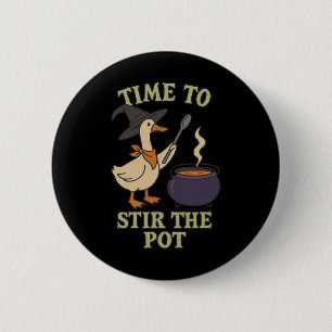 Gänsehaut Halloween Zeit zum Umrühren des Pot Caul Button