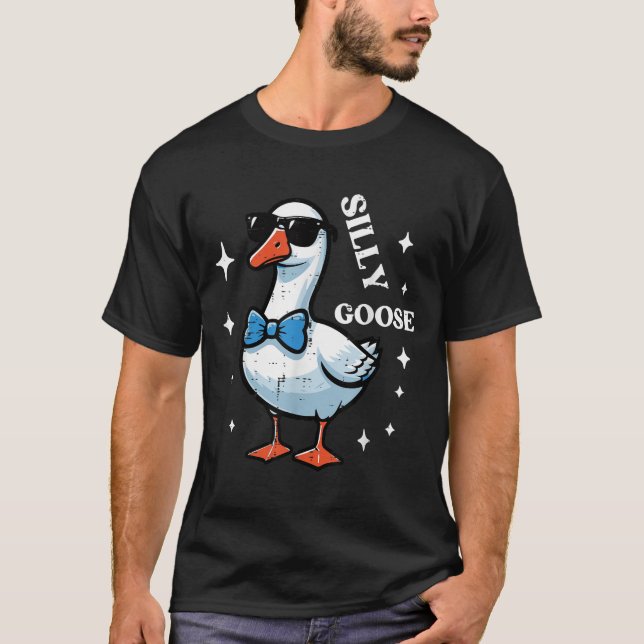 Gänsehube Krawatte Sungles Cool Alberne Animal Men T-Shirt (Vorderseite)