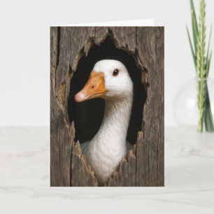 Gänsepinkeln aus gezacktem Holzloch Karte
