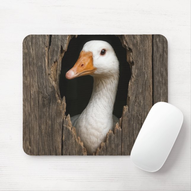 Gänsepinkeln aus gezacktem Holzloch Mousepad (Mit Mouse)