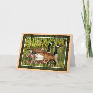 Gänserfamilie zum Jubiläum Karte