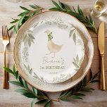 Gänserhymne Kinderzimmer Geburtstagsparty mit Mono Pappteller<br><div class="desc">Gänseblüte Geburtstagsparty mit Monogramm Papier Teller Vorlage ,  pastellboho niedliche Gans mit einem Band Geburtstag Partei personalisierten Papier Teller boho Geburtstagsparty gedruckte Teller Kinderzimmer-Rhythmen Kinderzimmer gedruckte Party Geburtstag Partei personalisierte Papier Teller Teller Tischdekorationen Gänsehaut personalisierte liefert</div>