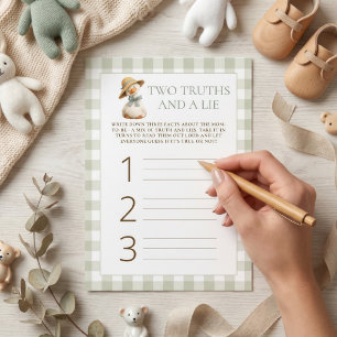 Gänsesteppchen 2 Wahrheiten 1 Lüge Baby Shower Spi Einladung