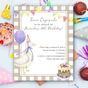 Gänsezeit Kapsel 1. Geburtstag geschlechtsneutral Poster