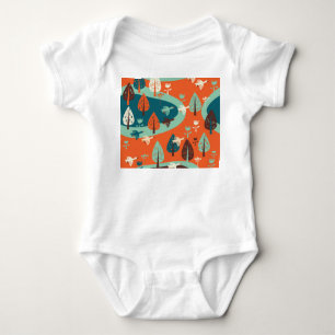 Gänswald: Vintage Naturlandschaft Baby Strampler