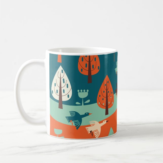 Gänswald: Vintage Naturlandschaft Kaffeetasse (Links)