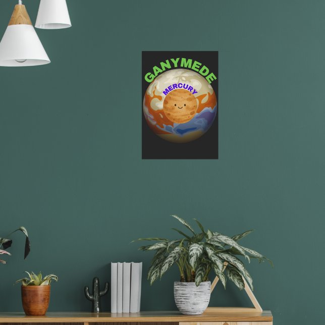 Ganymede vs Mercury Poster | Space Size Comparison (Wohnzimmer 1)