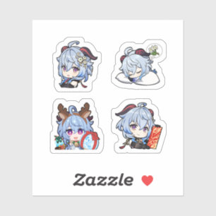 Ganyu Genshin Impact 4er Stickerbogen Aufkleber
