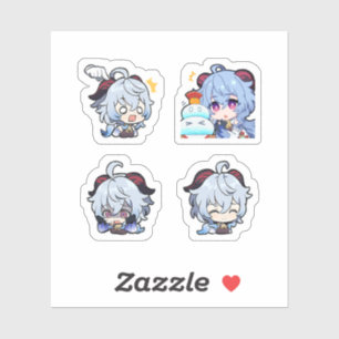 Ganyu Genshin Impact 4er Stickerbogen Extra Pa Aufkleber