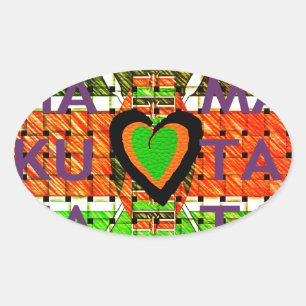 Ganz Afrika in einem Land. Kenya Flag Ovaler Aufkleber