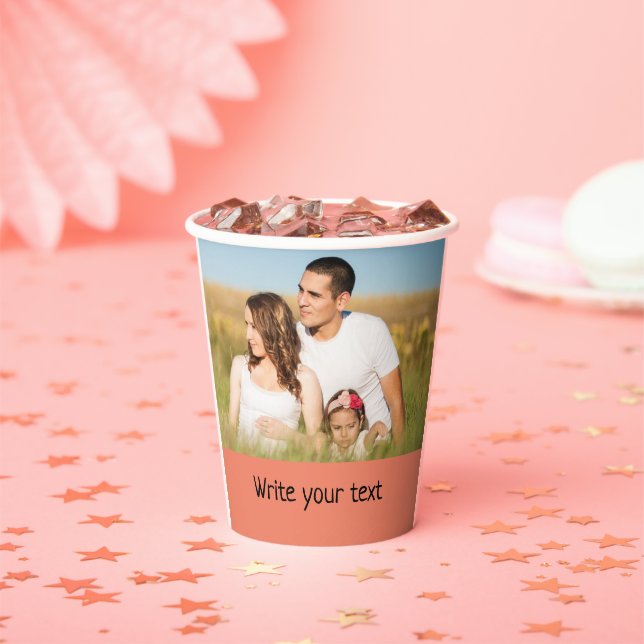 Ganz einfach, fügen Sie Ihren Text Foto Weihnachte Pappbecher (Insitu)