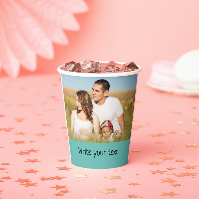 Ganz einfach, fügen Sie Ihren Text Foto Weihnachte Pappbecher (Insitu)