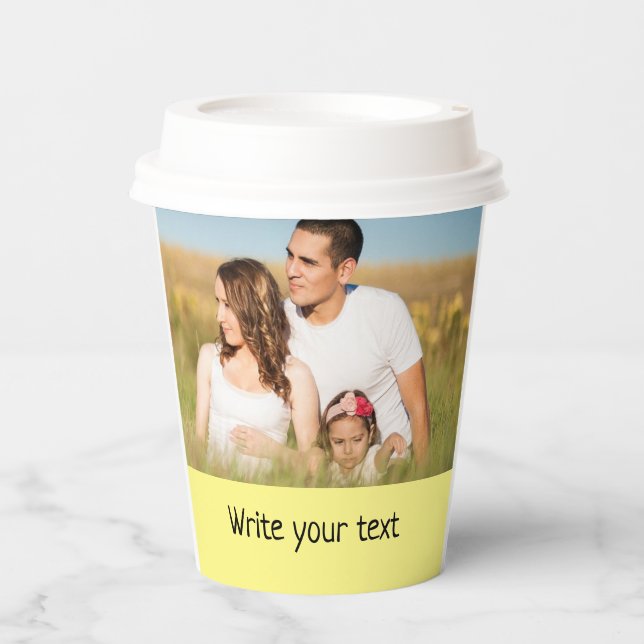 Ganz einfach, fügen Sie Ihren Text Foto Weihnachte Pappbecher (Vorderseite)