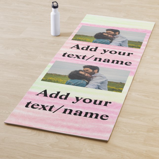 ganz einfach hinzufügen Ihren Namen Foto Aquarelly Yogamatte (Beispiel)