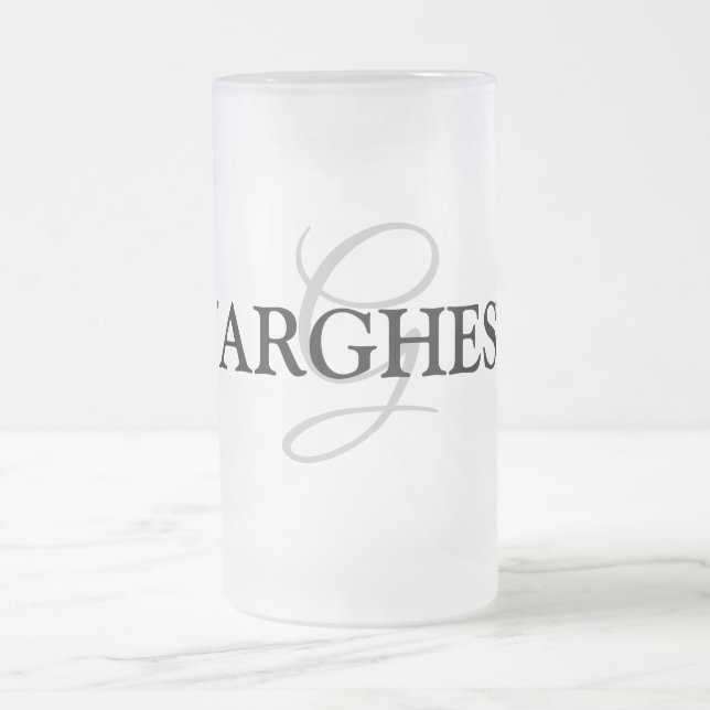 ganz einfach Ihren Namen MONOGRAM TRAUZEUGE hinzuf Mattglas Bierglas (Mittel)