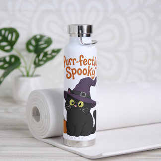 Ganz gruselig perfekter Halloween-Kater Trinkflasche