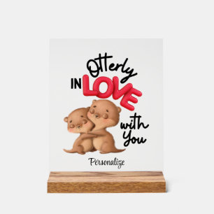 Ganz in Liebe mit Ihnen! - Niedlicher Valentinstag Acrylschild